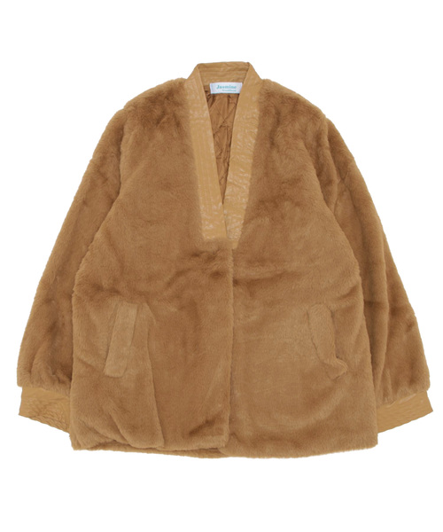 「Jasmine Grandiflorum」 ファーコート MEDIUM ベージュ レディース_画像5