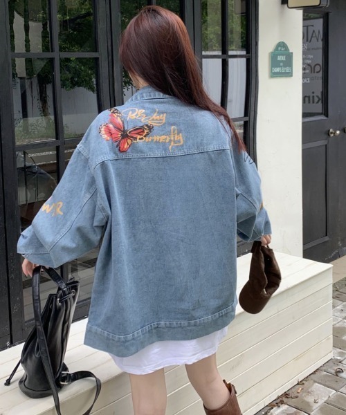 SHEENA（シーナ） デニムジャケット gジャン ペイント風デザイン