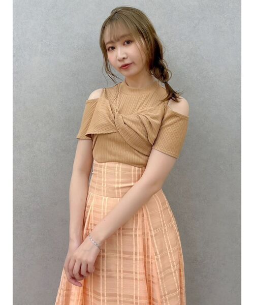 dazzlin ワンピース ツイストシアーチェックコルセット