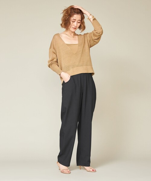 cotnte コンテ　ラウンドシルエットパンツ　ブラック　S(36)サイズ conte パンツ 「conte」ラウンドシルエットパンツ レディース