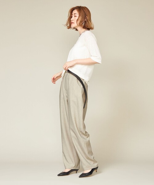 conte パンツ 「conte」ラウンドシルエットパンツ レディース
