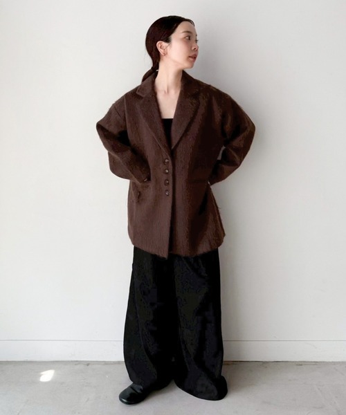 ジャケット テーラードジャケット シャギールーズジャケットコート