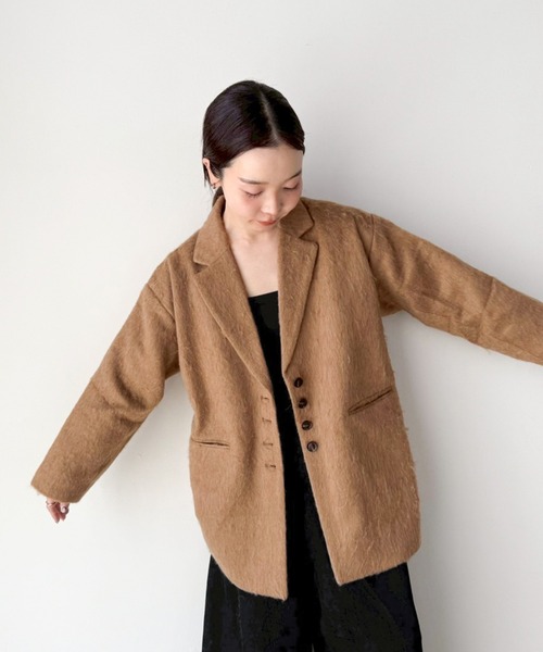 ジャケット テーラードジャケット シャギールーズジャケットコート