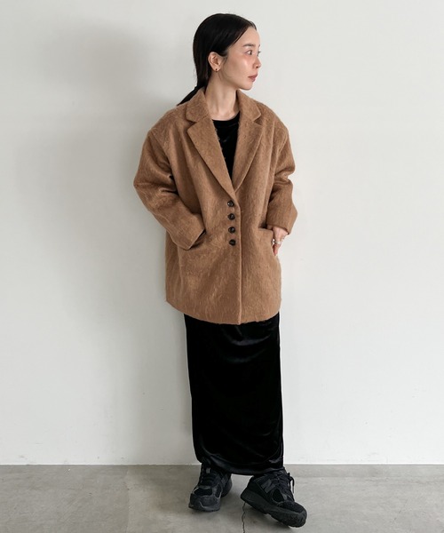 ジャケット テーラードジャケット シャギールーズジャケットコート