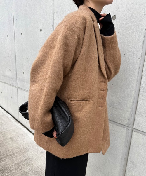 ジャケット テーラードジャケット シャギールーズジャケットコート