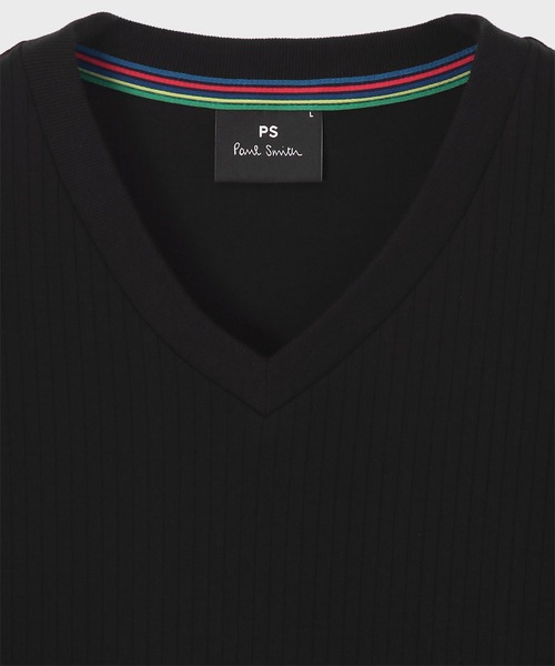すぐ届く【Paul Smith】ギフト Vネック リブ 半袖 Tシャツ PS Paul Smith tシャツ Vネック リブ半袖カットソー / 152517
