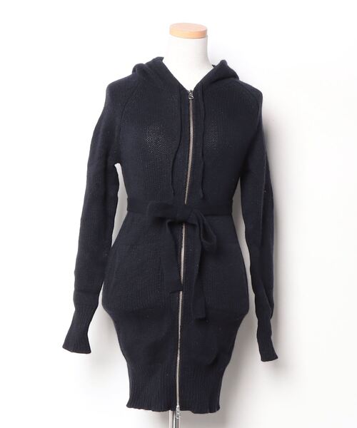 n100（エヌワンハンドレッド） ニットカーディガン - ネイビー