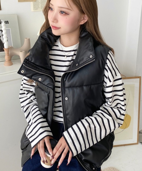 moment+ ベスト M ブラック レディース : ZOZOTOWN Yahoo!店 - 通販