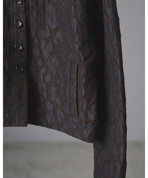 anuke（アンヌーク） ジャケット ノーカラージャケット Leopard