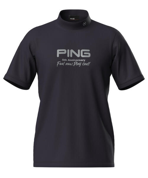 PING プレーティング天竺 半袖ハイネックシャツ Mサイズ グレー PING tシャツ 「PING APPAREL」10色展開 プレーティング天竺半袖