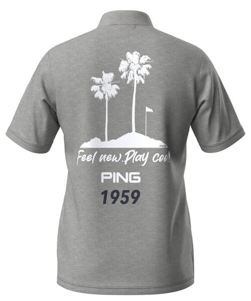 PING プレーティング天竺 半袖ハイネックシャツ Mサイズ グレー PING tシャツ 「PING APPAREL」10色展開 プレーティング天竺半袖