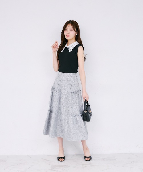 tocco サイドリボンリブニットトップス ノースリーブ 春夏 オフホワイト tocco closet（トッコ クローゼット） ニット セーター 「ZOZO限定