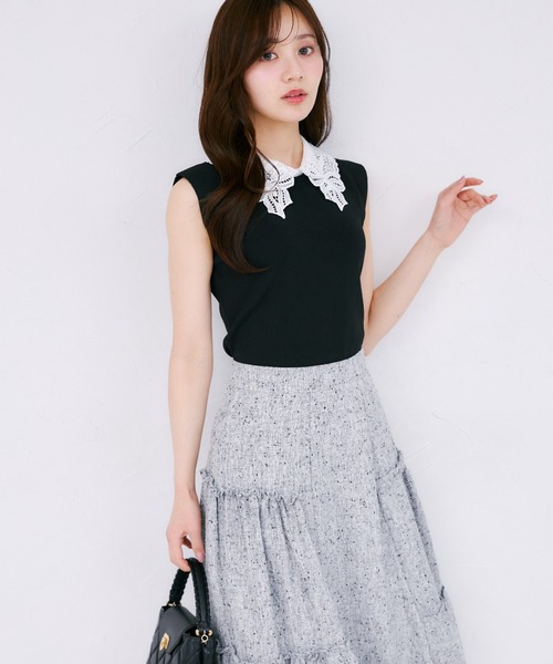 美品！Chloe レディース ノースリーブニット リボン付き tocco closet（トッコ クローゼット） ニット セーター 「ZOZO限定