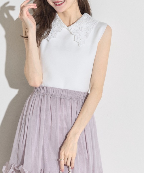 VALENTINO　カシミヤ　ノースリーブ　ニット　レース　　リボン VALENTINO カシミヤ ノースリーブ ニット レース リボン - メルカリ