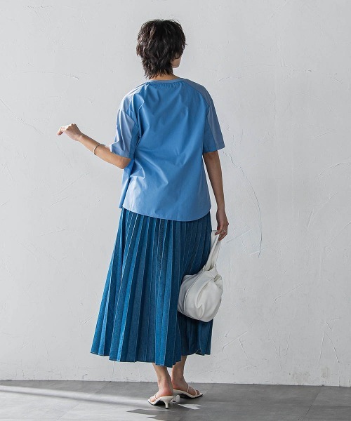 MAYSON GREY（メイソングレイ） スカート デニムMIXライトプリーツ