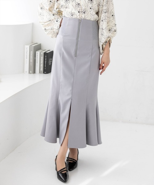 clear スカート 「低身長対応／サイズ展開あり」ウエストリブスリット