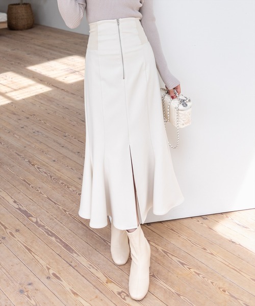 clear スカート 「低身長対応／サイズ展開あり」ウエストリブスリット