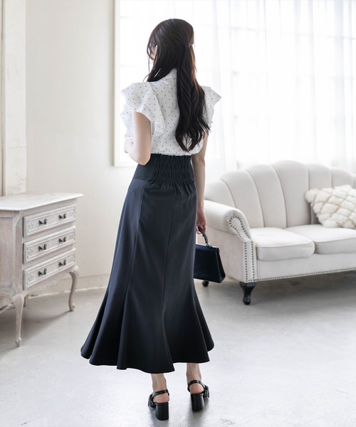 clear ロング スカート 「低身長対応／サイズ展開あり」ウエストリブ