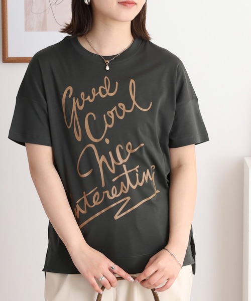 tシャツ EGLANTINE でかロゴプリント半袖Tシャツ「日本製」 レディース
