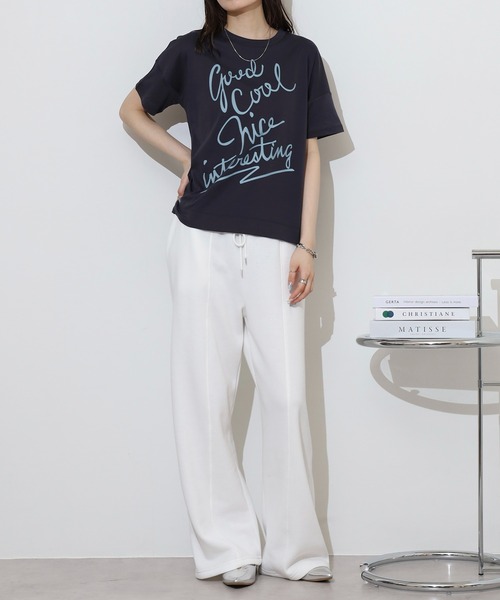 tシャツ EGLANTINE ロゴプリントAライン半袖Tシャツ「日本製」 レディース EGLANTINE tシャツ ロゴ半袖Tシャツ「日本製」 レディース