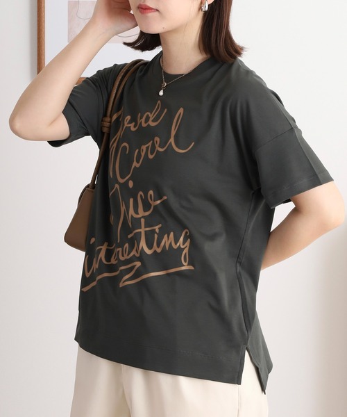 EGLANTINE tシャツ でかロゴプリント半袖Tシャツ「日本製