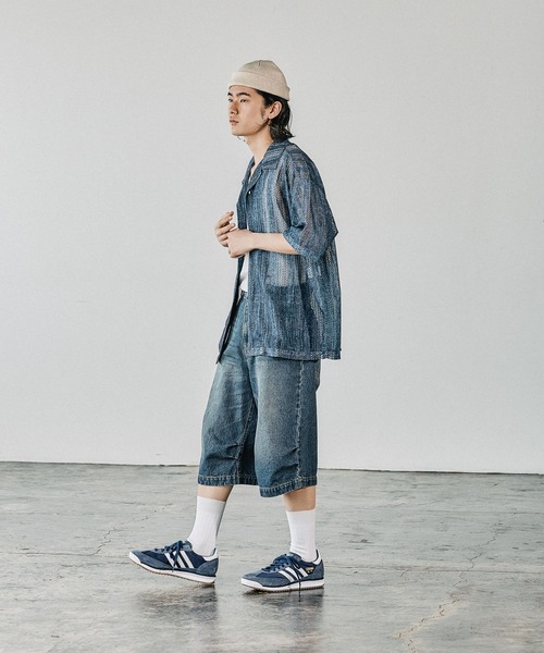 BAYFLOW シャツ 「オシャレ感UP」インディゴライクレースシャツ