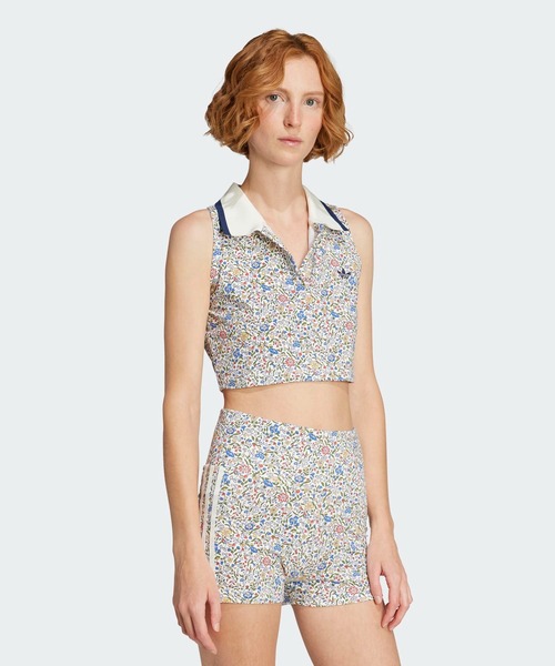 ポロシャツ ポロ adidas Originals × Liberty London ノースリーブ クロップ ポロシャツ / アディダスオリジナルス