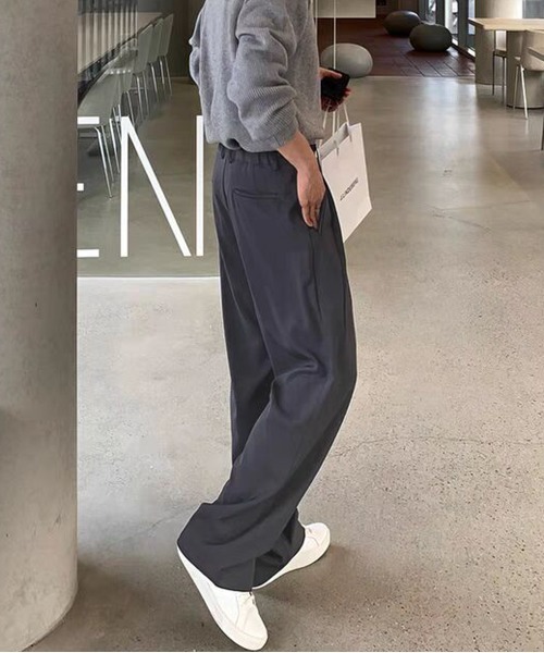NEW GENTLEMAN ワイドパンツ パンツ パラマウント タック ワイドパンツ 