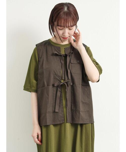 Samansa Mos2（サマンサモスモス） ベスト ジレ リボンフィッシング