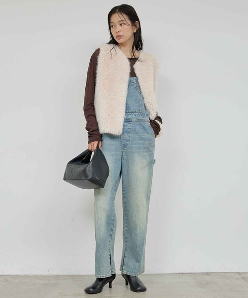 新品・未使用　GALLARDAGALANTE フェイクカシミアベスト ガリャルダガランテ GALLARDAGALANTE フェイクカシミヤベスト （gray