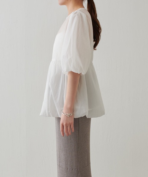 「COLLAGE GALLARDAGALANTE」 半袖ブラウス FREE ブラウン レディース COLLAGE GALLARDAGALANTE 「COLLAGE GALLARDAGALANTE」 半袖