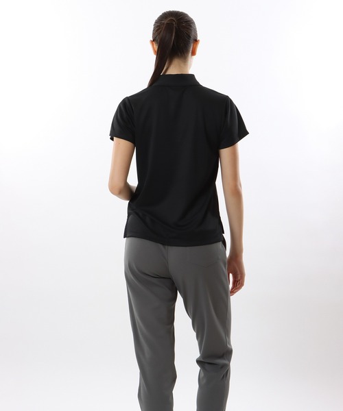 「Champion」 半袖ポロシャツ LARGE ブラック レディース