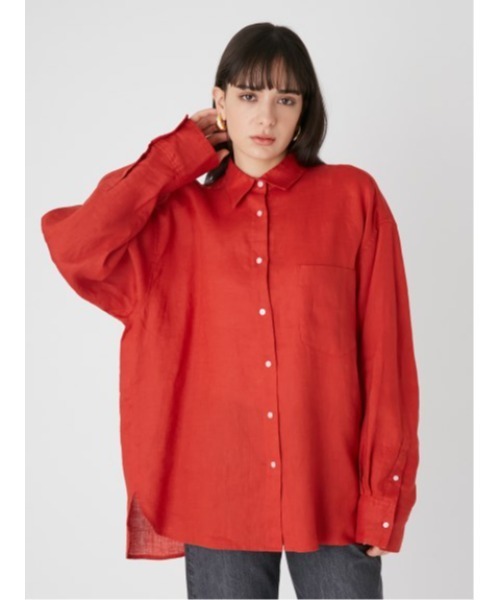 「Mila Owen」 長袖シャツ FREE レッド レディース