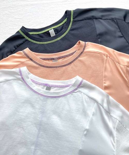 tシャツ 切替スクエアステッチT レディース Q tシャツ 切替スクエアステッチT レディース : ZOZOTOWN Yahoo
