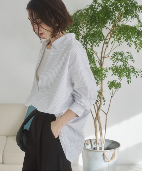 ANGIE ブラウス シャツ スキッパー オーバーサイズ シャツ レディース