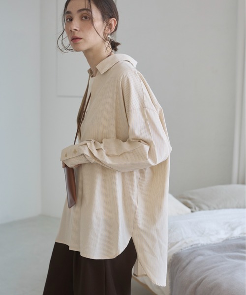 ANGIE ブラウス シャツ スキッパー オーバーサイズ シャツ レディース