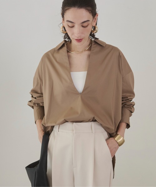 【未使用】ette skipper ブラウス　ベージュ ANGIE ブラウス シャツ スキッパー オーバーサイズ シャツ レディース