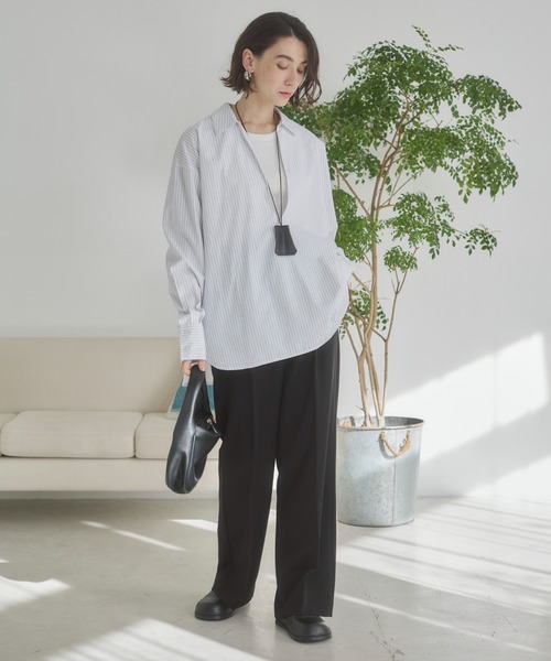 ANGIE ブラウス シャツ スキッパー オーバーサイズ シャツ レディース