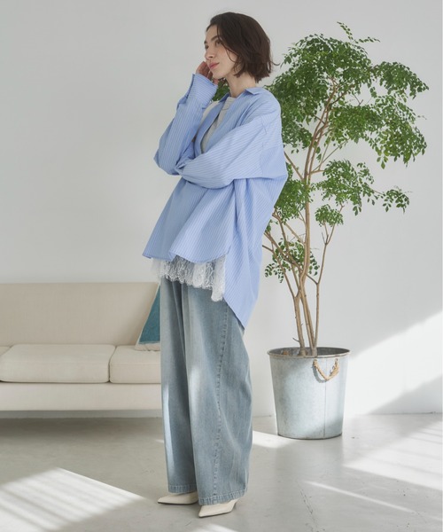 ANGIE ブラウス シャツ スキッパー オーバーサイズ シャツ / オフィス