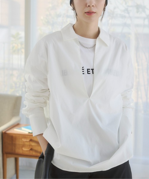 ANGIE ブラウス シャツ スキッパー オーバーサイズ シャツ レディース