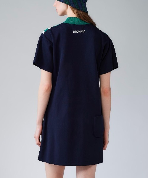archivio（アルチビオ） ワンピース 「LADIES」カレッジ風リブ