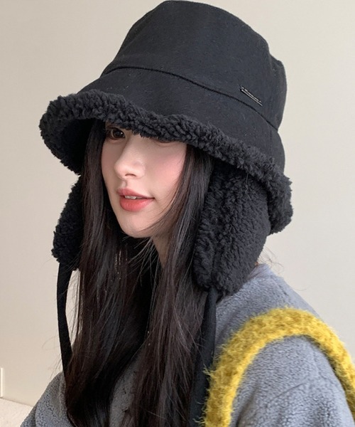 c.u.l 帽子 ハット 2WAY ムートンボア 取り外し可能 耳当て付き