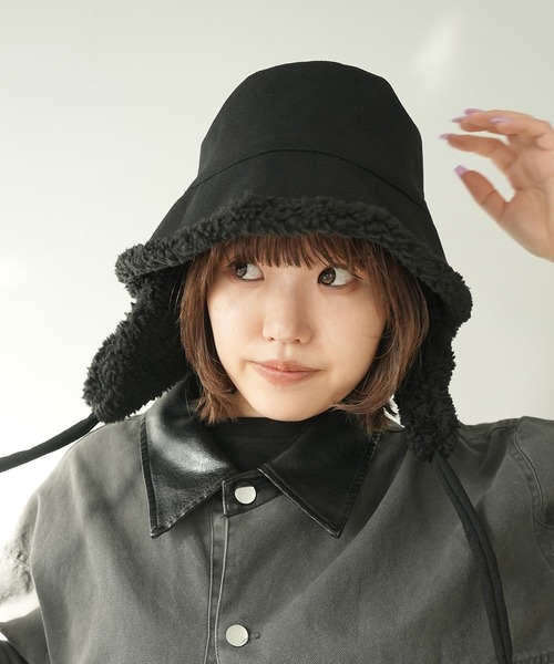 c.u.l 帽子 ハット 2WAY ムートンボア 取り外し可能 耳当て付き