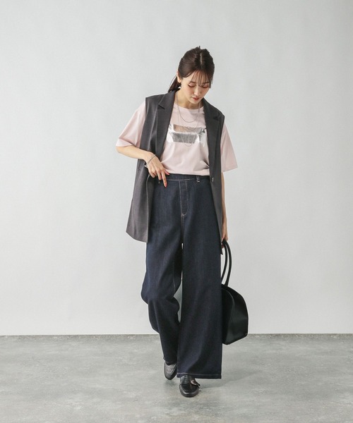 グローバルワーク　GOODデニムイージーパンツ　L グレー GLOBAL WORK ジーンズ デニム デニムパンツ GOODデニムイージー
