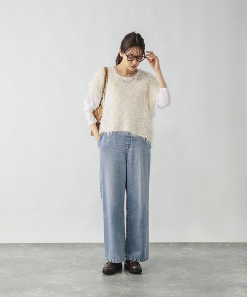 グローバルワーク　GOODデニムイージーパンツ　L グレー GLOBAL WORK ジーンズ デニム デニムパンツ GOODデニムイージー