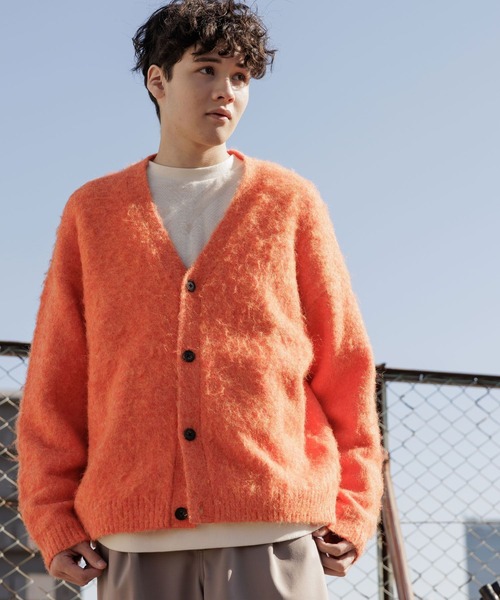 niko and…（ニコアンド） ニットカーディガン MEDIUM オレンジ メンズ