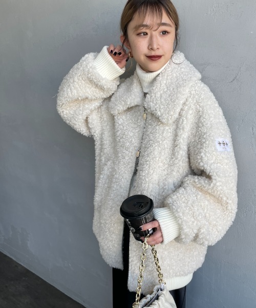 TATRAS◇ボアブルゾン◇L◇XL◇アイボリー◇アウター◇冬 TATRAS ブルゾン アウター 「WEB先行予約」「TATRAS/タトラス