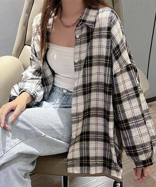 クラネ シャツ ブラウス 七分袖 チェック柄 1 グレー クラネ シャツ ブラウス 七分袖 チェック柄 1 グレー 【公式通販】