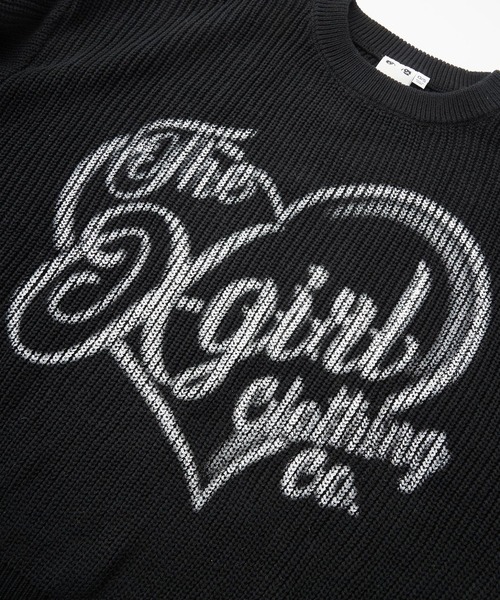 X-girl ニット セーター HEART SPRAY LOGO KNIT TOP レディース