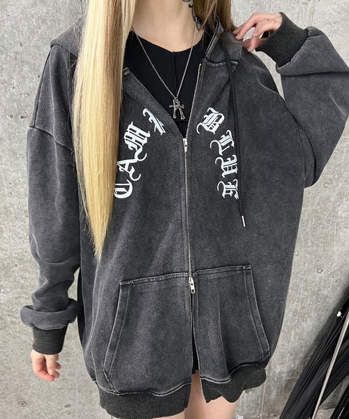 パーカー エイジドラージロゴZIPパーカー レディース メンズ